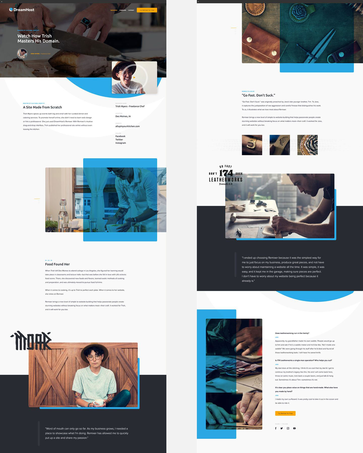 DreamHost remixer website design