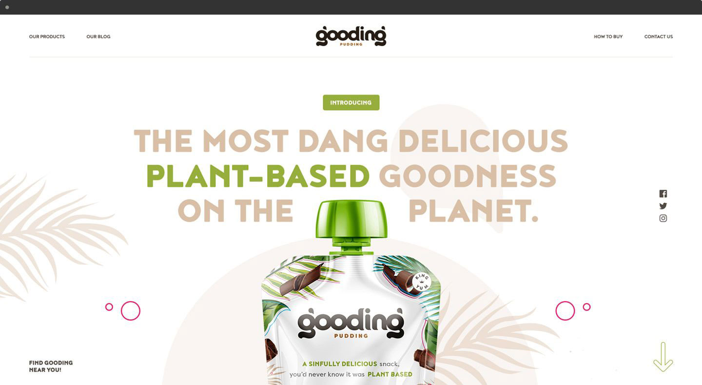 Gooding home page web design