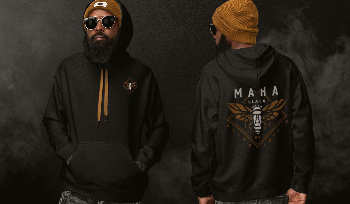maha black branded apparel design