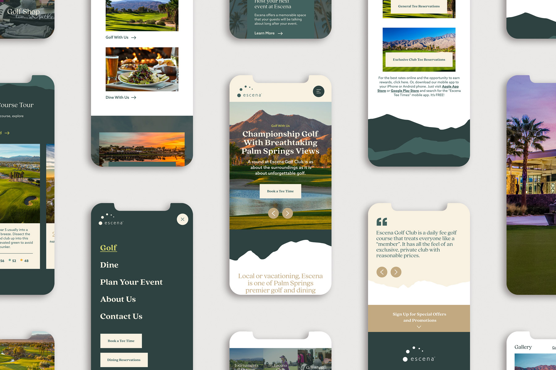 mobile website design escena palm springs